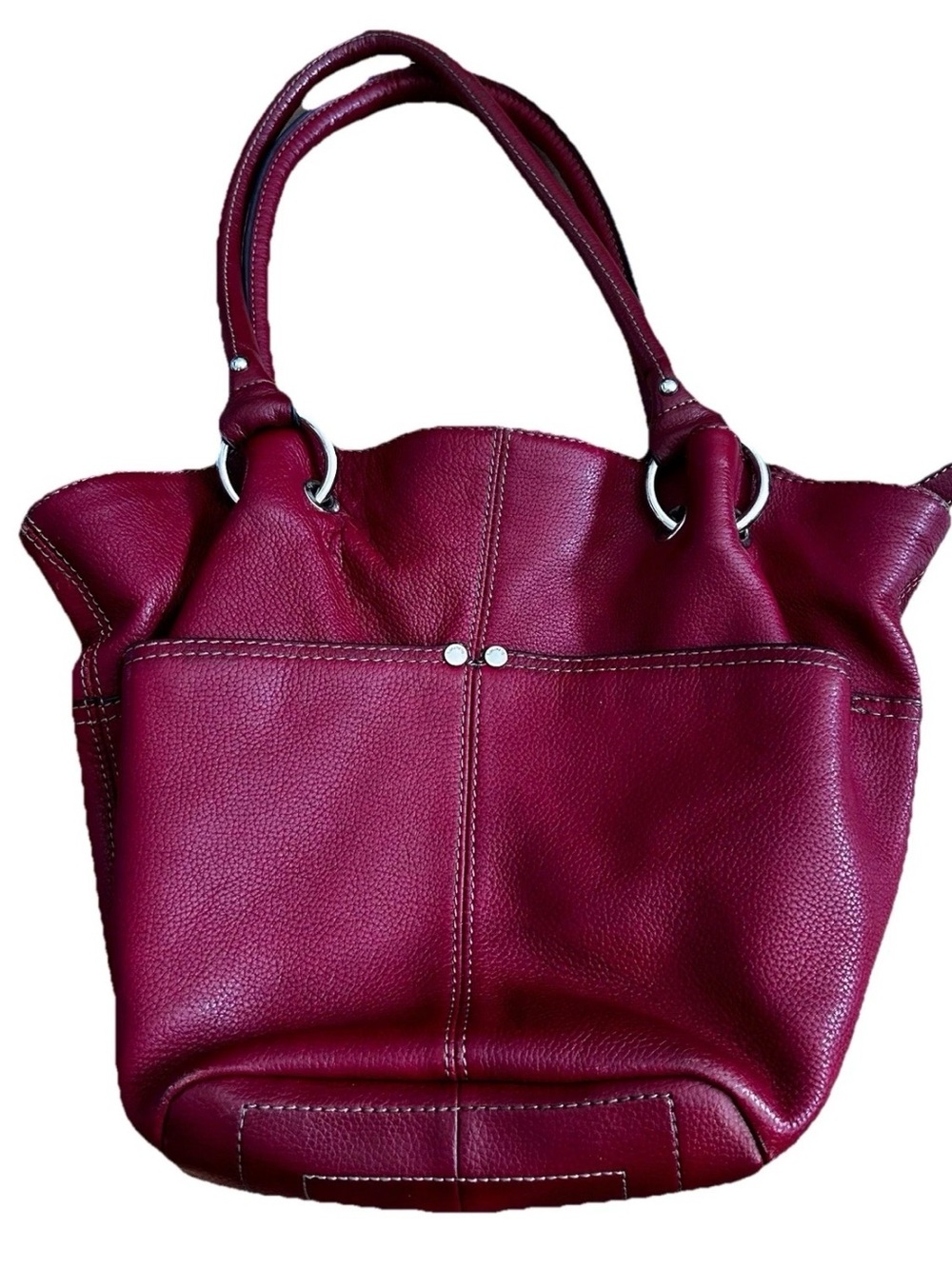 Tiagnello Elegant Burgundy Leather purse Bag